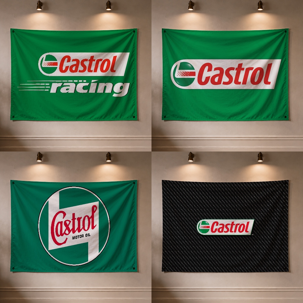Outdoor Camping Brand - ธงตกแต่งแบรนด์ C-Castrol Moto Oil สำหรับงานปิกนิกกลางแจ้ง งานปาร์ตี้