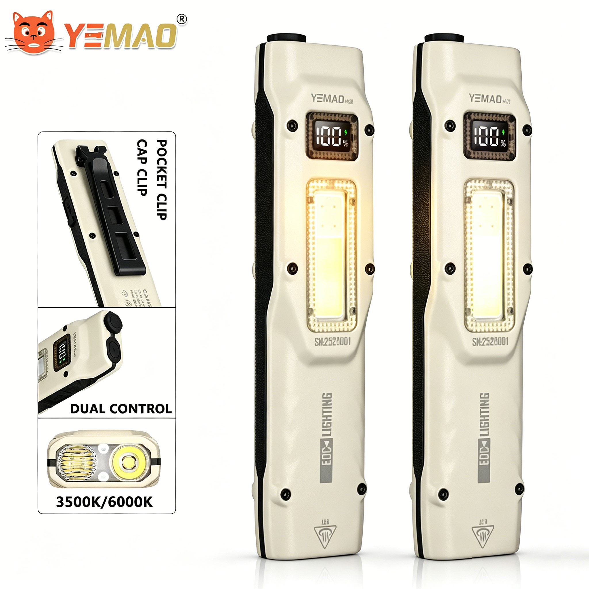 Outdoor Camping Glamping - แบบพกพา 880LM YEMAO M28 Ultra-thin ยุทธวิธีทํางานไฟฉาย