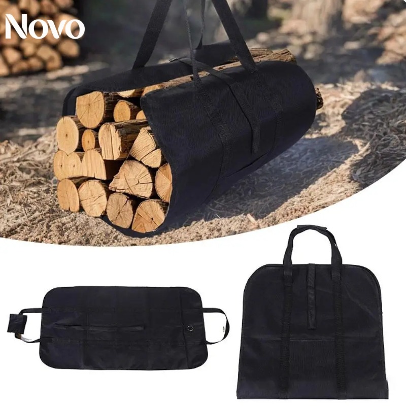 Outdoor Camping Fireplace - กระเป๋าใส่ฟืนสำหรับเตาผิง กระเป๋าเก็บฟืนขนาดใหญ่ ความจุสูง สำหรับใส่ฟืน เตาไม้ ใช้ได้ทั้งในร่มและกลางแจ้ง