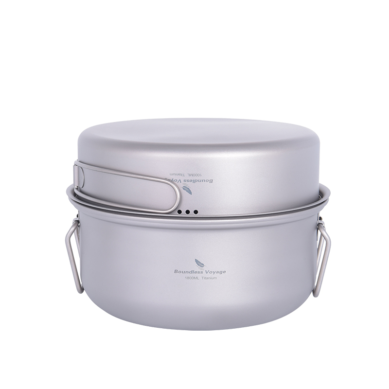 Camp Cooking Set - ชุดเครื่องครัวสำหรับตั้งแคมป์กลางแจ้ง Boundless Voyage Titanium Steamer พร้อมหม้อตุ๋น