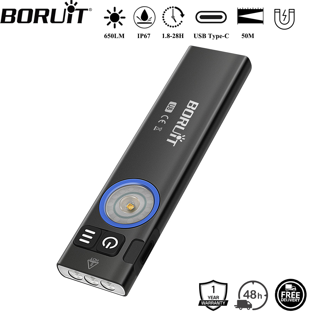 Outdoor Camping Glamping - ไฟฉาย LED BORUiT U8 650LM EDC