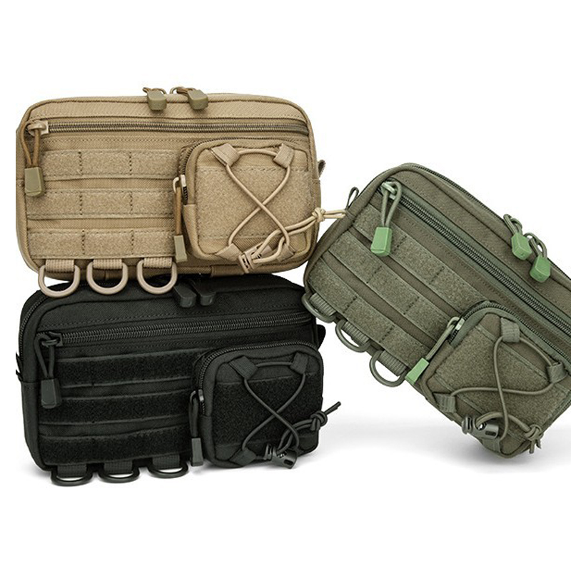 First Aid Kit Camping - กระเป๋าคาดเอวแบบยุทธวิธี Molle แนวนอน พร้อมช่องใส่ของด้านหน้าแบบเชือกรูด กระเป๋า EMT