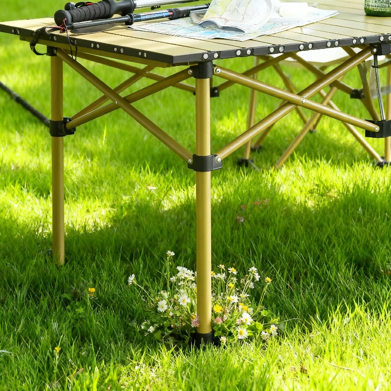 Outdoor Camping High Chair - โต๊ะพับอลูมิเนียมอัลลอยคุณภาพสูงขนาดใหญ่ ปี 2026 พร้อมชุดเก้าอี้สำหรับตั้งแคมป์ในสภาพภูมิประเทศกลางแจ้ง