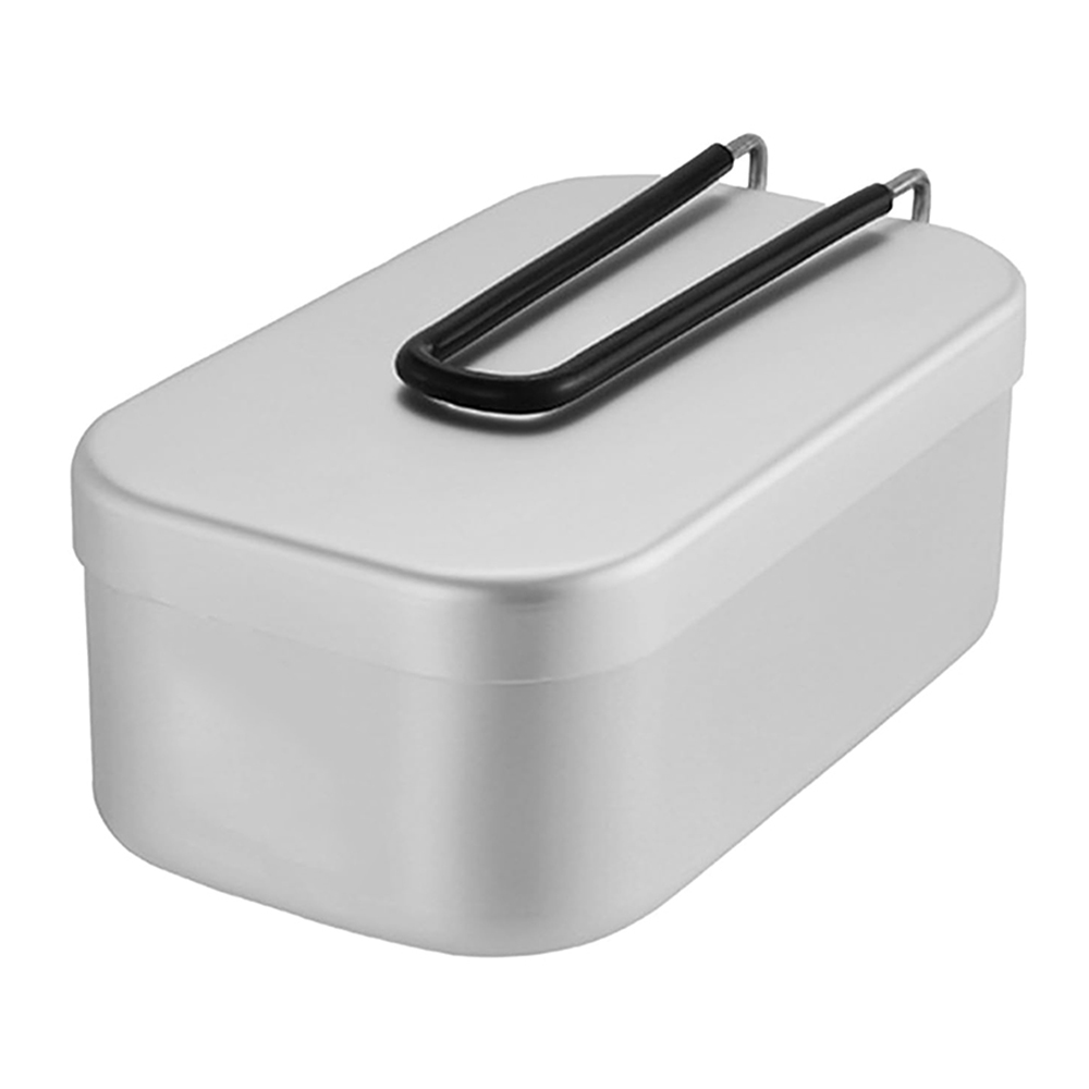 Camp Cooking Set - 800ML อลูมิเนียมกล่องอาหารกลางวันกลางแจ้ง Camping เครื่องครัวบนโต๊ะอาหารพับจับกล่องปิคนิคทําอาหารกล่อง Bento สําหรับเดินป่า