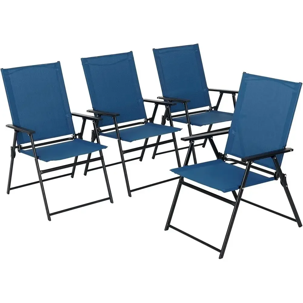 Outdoor Camping High Chair - ชุดโต๊ะรับประทานอาหารกลางแจ้ง 4 ชิ้นพร้อมที่วางแขน - สำหรับกลางแจ้ง, แคมป์ปิ้ง,