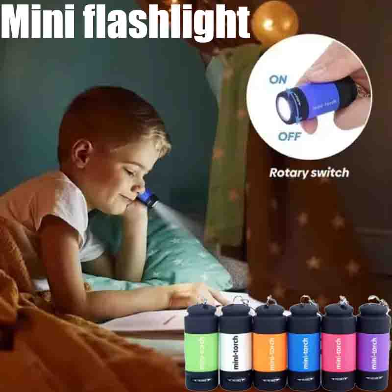 Outdoor Camping Glamping - USB ชาร์จไฟได้ ไฟฉายขนาดเล็กสำหรับตั้งแคมป์ ไฟฉายพกพาแบบพวงกุญแจ แสงสว่างแรง กันน้ำ