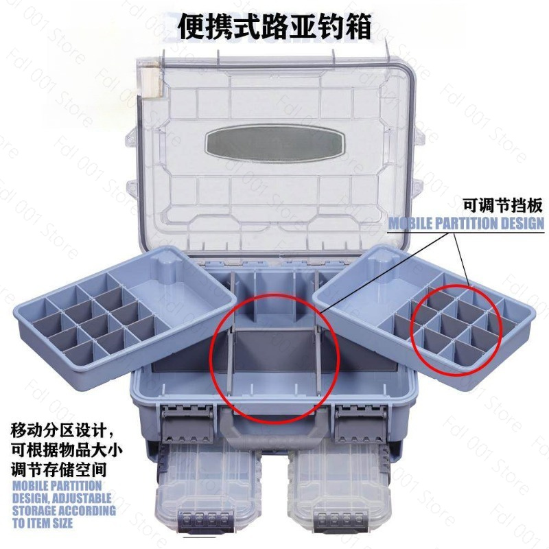 Outdoor Camping Box - กล่องใส่อุปกรณ์ตกปลาความจุขนาดใหญ่แบบพกพาอเนกประสงค์กันน้ำอุปกรณ์เหยื่อตกปลา กล่องเก็บของสำหรับตั้งแคมป์กลางแจ้ง