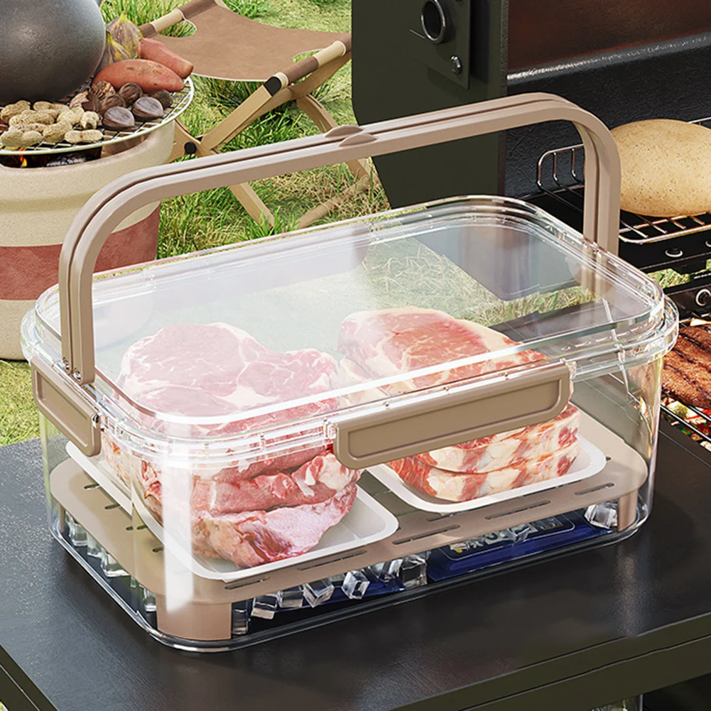 Outdoor Camping Box - ภาชนะเก็บอาหารแบบพกพาขนาดใหญ่ความจุ Airtight Freshness กล่องท่อระบายน้ําสําหรับ Outdoor Picnic