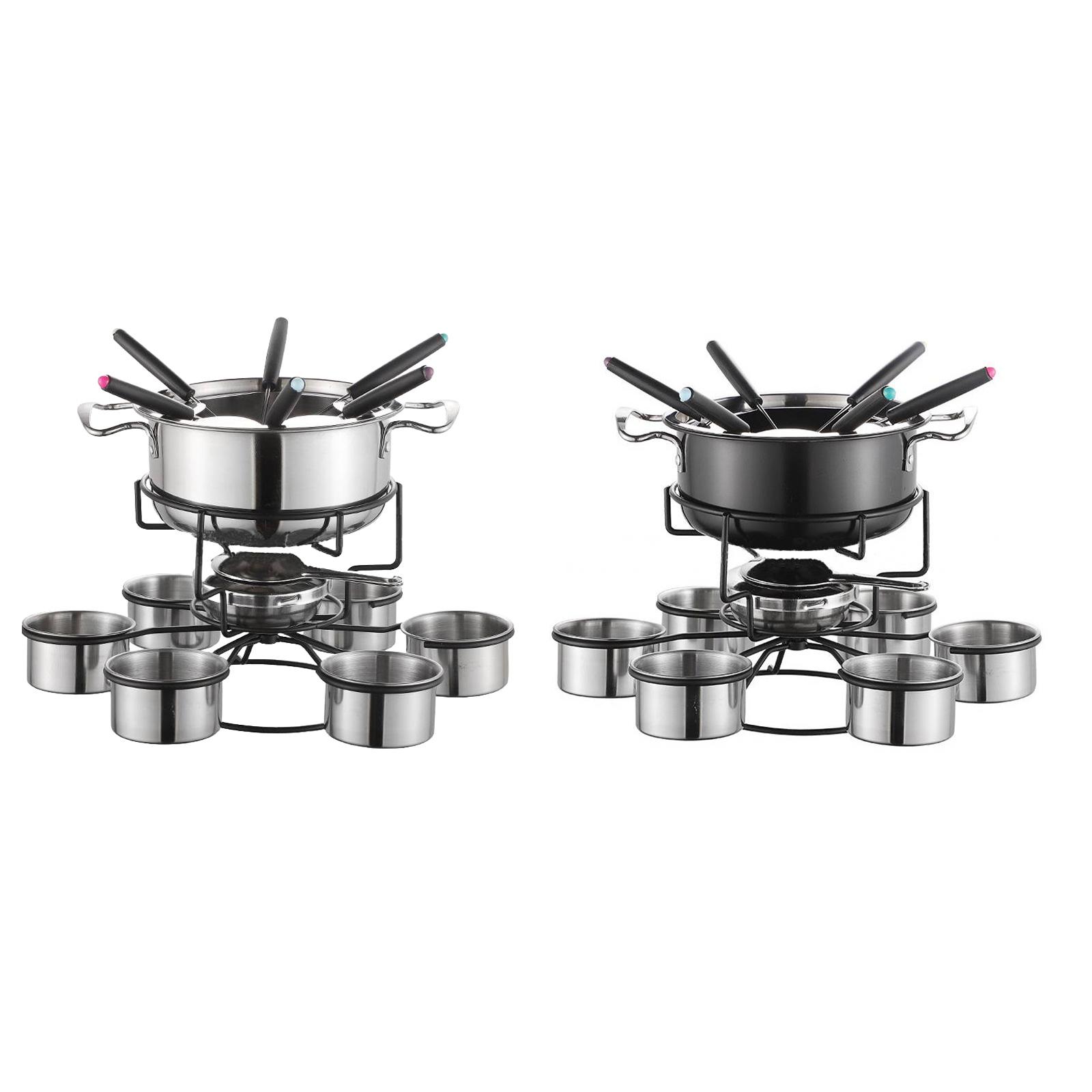 Camp Cooking Set - ชุดหม้อฟองดูพร้อมเตาปรุงอาหารแบบหนาพิเศษอเนกประสงค์ ใช้งานได้หลากหลาย เหมาะสำหรับงานแต่งงาน งานเลี้ยงวันเกิด ปิกนิก แคมป์ปิ้ง