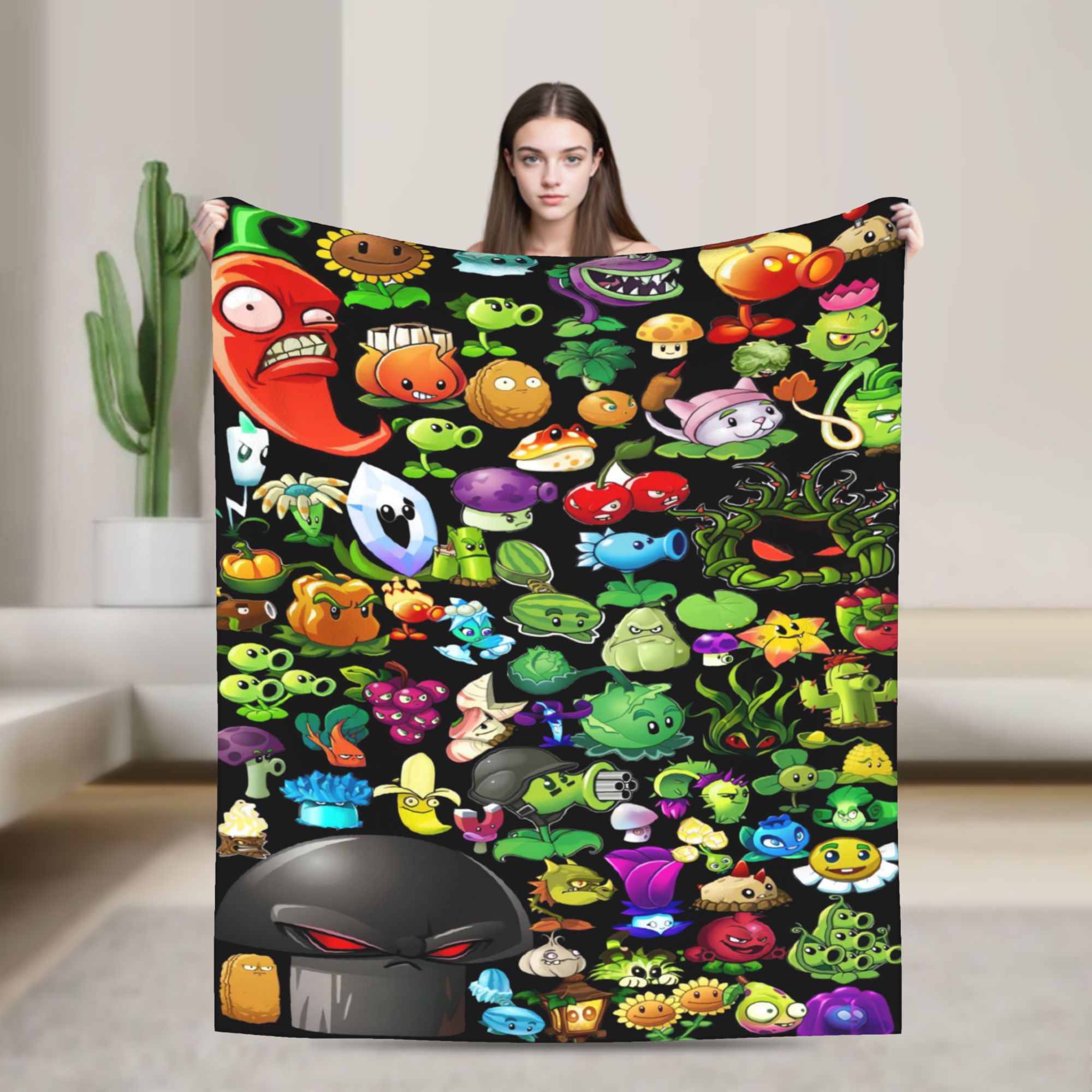 Outdoor Camping Games For Adults - พี-แพลนท์ส-วีซันบีส์ วิดีโอเกมส์ ผ้าห่มอุ่นพิเศษ ผ้าห่มสำหรับตั้งแคมป์ ผ้าห่มนุ่ม ผ้าคลุมเตียงแฟชั่น