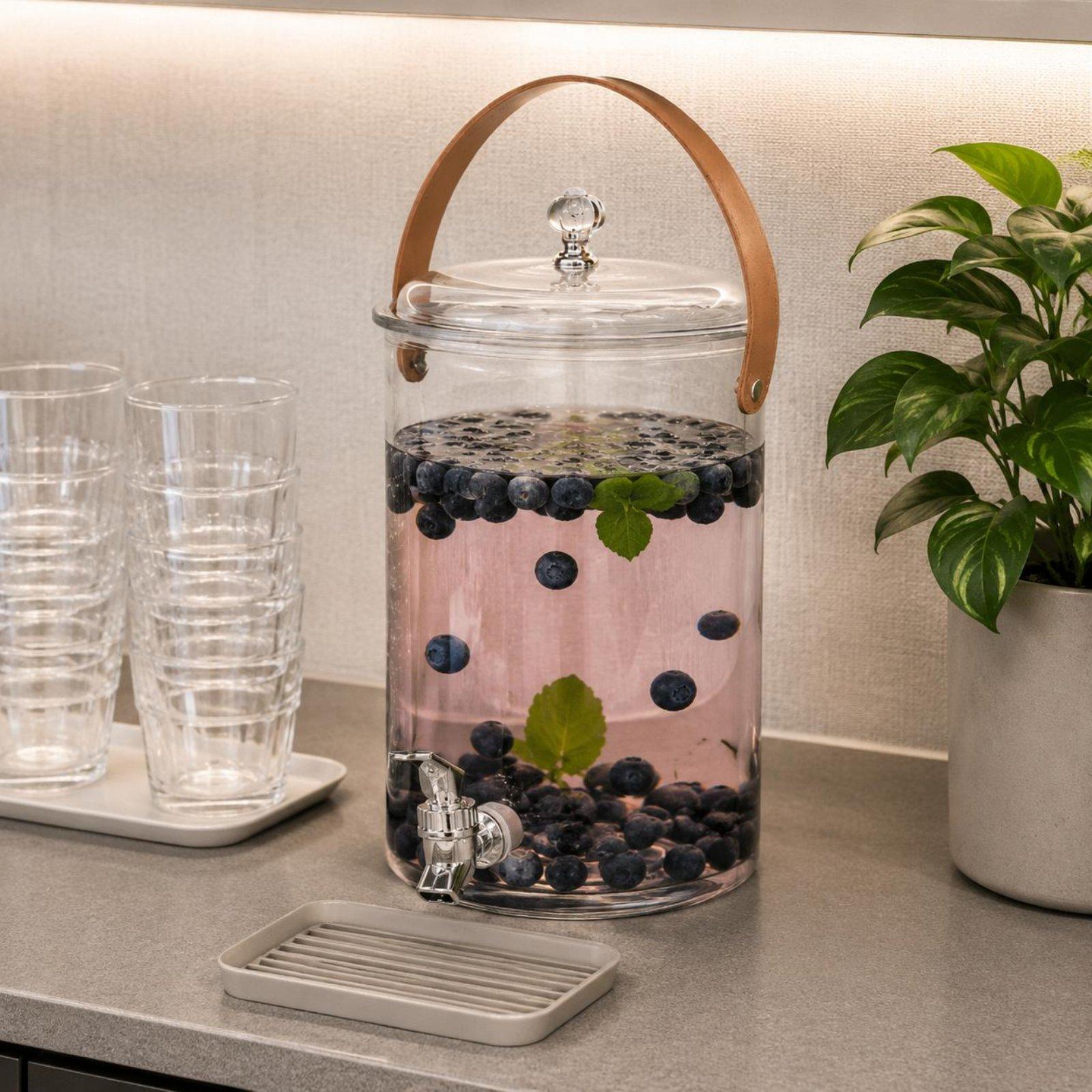 Outdoor Camping Water Jug - เหยือกจ่ายเครื่องดื่มพร้อมฝาปิดแน่นหนา ภาชนะใส่น้ำเย็นและน้ำผลไม้สำหรับงานปาร์ตี้ครอบครัว แคมป์ปิ้งกลางแจ้ง