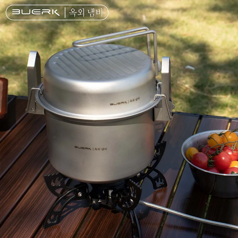 Camp Cooking Set - Outdoor Camping หม้อนึ่งและทอดอเนกประสงค์, เครื่องมือทําอาหารข้าวตุ๋น, หม้อความดันไมโครสแตนเลส 304