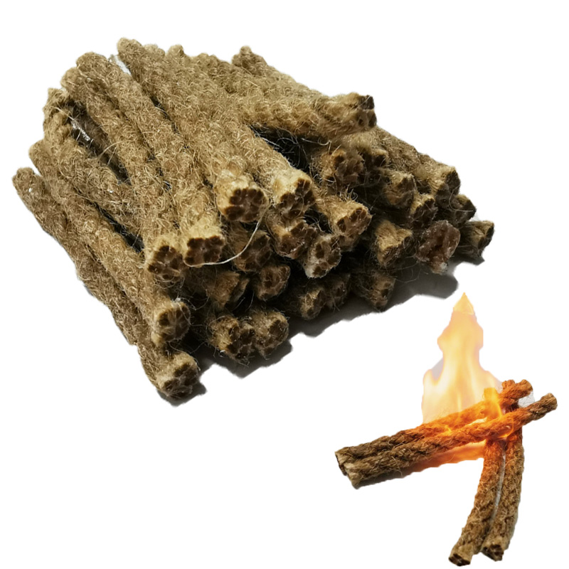 Outdoor Camping Fireplace - เชือกป่านเคลือบแว็กซ์ขนาดเล็กแบบพกพา สำหรับจุดไฟ แคมป์ปิ้ง เอาตัวรอด ใช้งานได้จริง กันน้ำ
