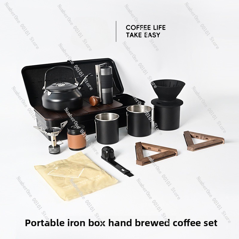 ชุดอุปกรณ์ชงกาแฟแบบพกพาสำหรับต - Outdoor Camping Box บทวิจารณ์และราคา