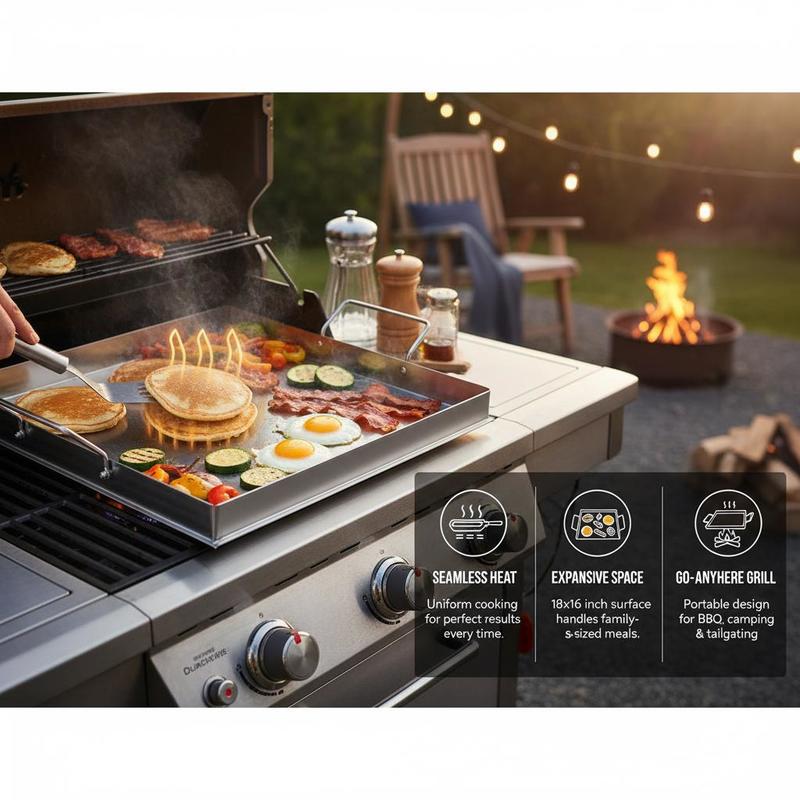 เตาปิ้งย่างแบบแบนขนาด 18x16 นิ - Camp Cooking Set บทวิจารณ์และราคา