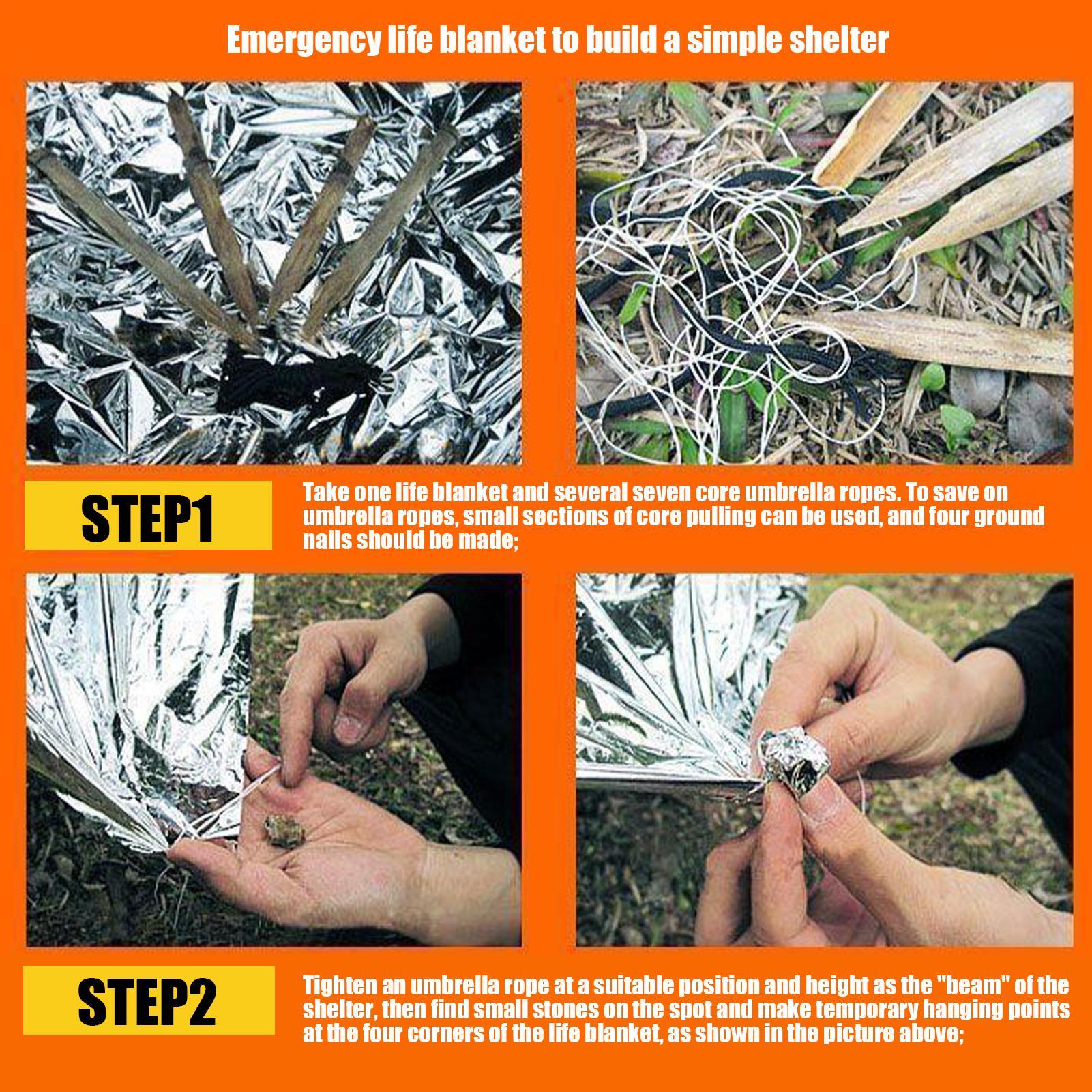 1PC ผ้าห่มฉุกเฉินกันลมกันน้ำฟอ - Survival Kit บทวิจารณ์และราคา