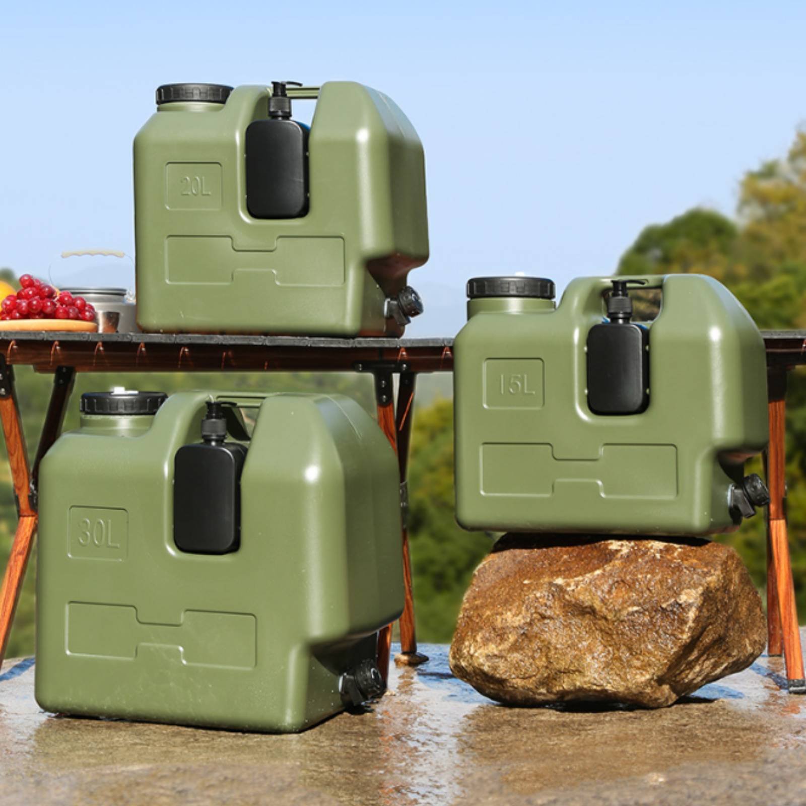 ภาชนะบรรจุน้ำพร้อมก๊อกน้ำ PE เ - Outdoor Camping Water Jug บทวิจารณ์และราคา