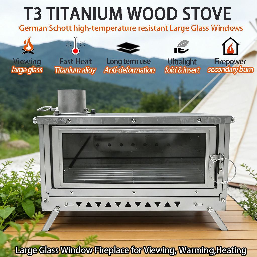 เตาเต็นท์ไทเทเนียม DANCHEL T3, - Outdoor Camping Fireplace บทวิจารณ์และราคา