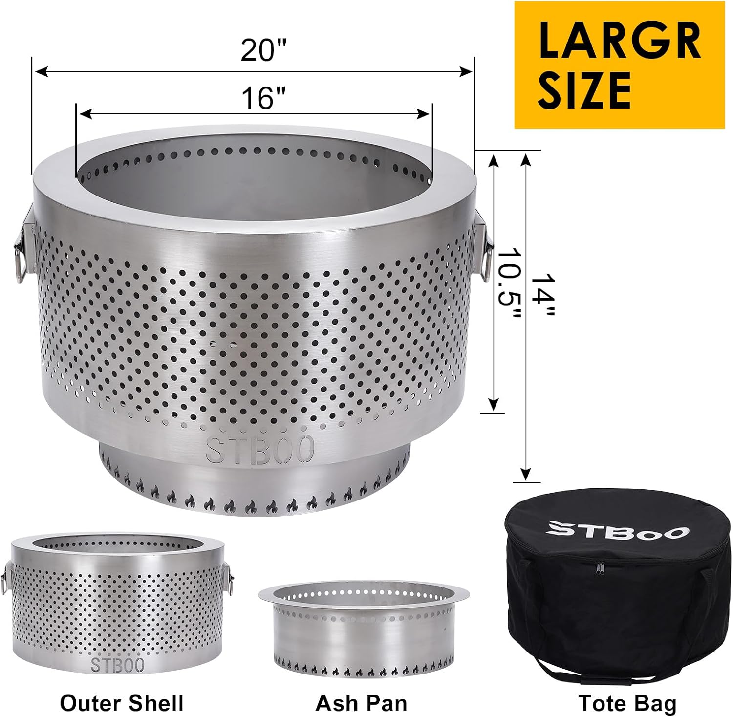 เตาผิงขนาดใหญ่ 20 นิ้ว - เตาผิ - Outdoor Camping Fireplace บทวิจารณ์และราคา