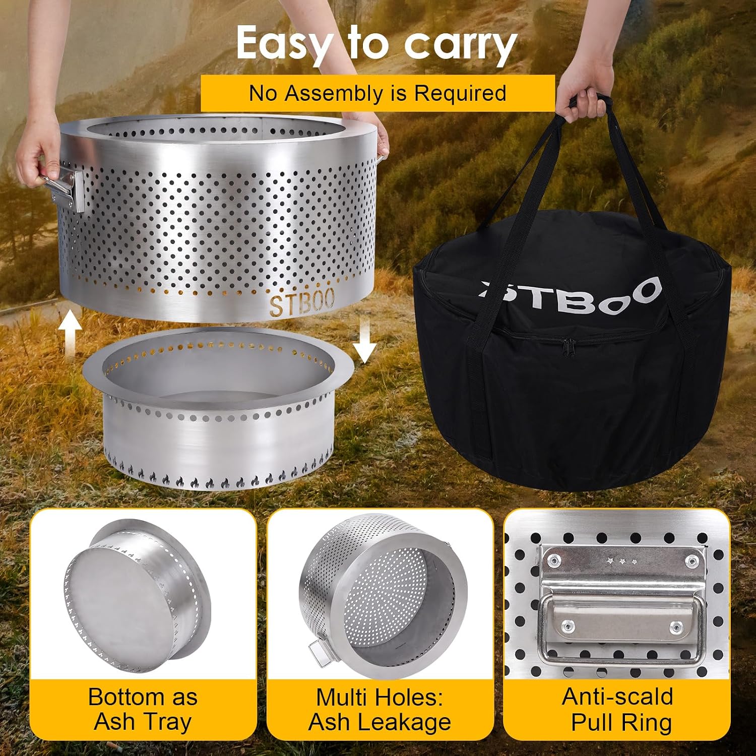 เตาผิงขนาดใหญ่ 20 นิ้ว - เตาผิ - Outdoor Camping Fireplace บทวิจารณ์และราคา