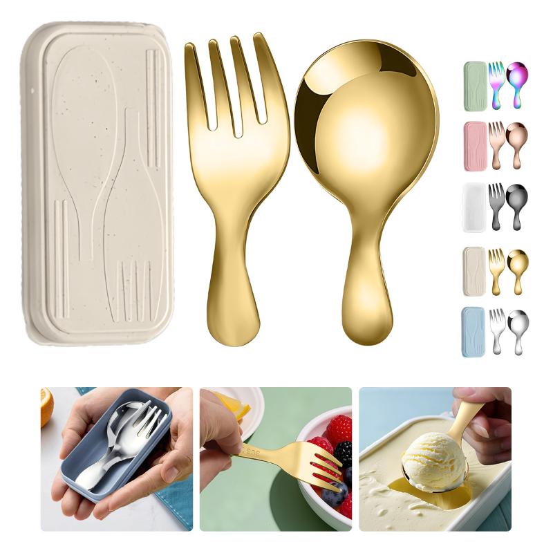 ชุดช้อนส้อมสแตนเลส 2 ชิ้น แบบพ - Camp Cooking Set บทวิจารณ์และราคา