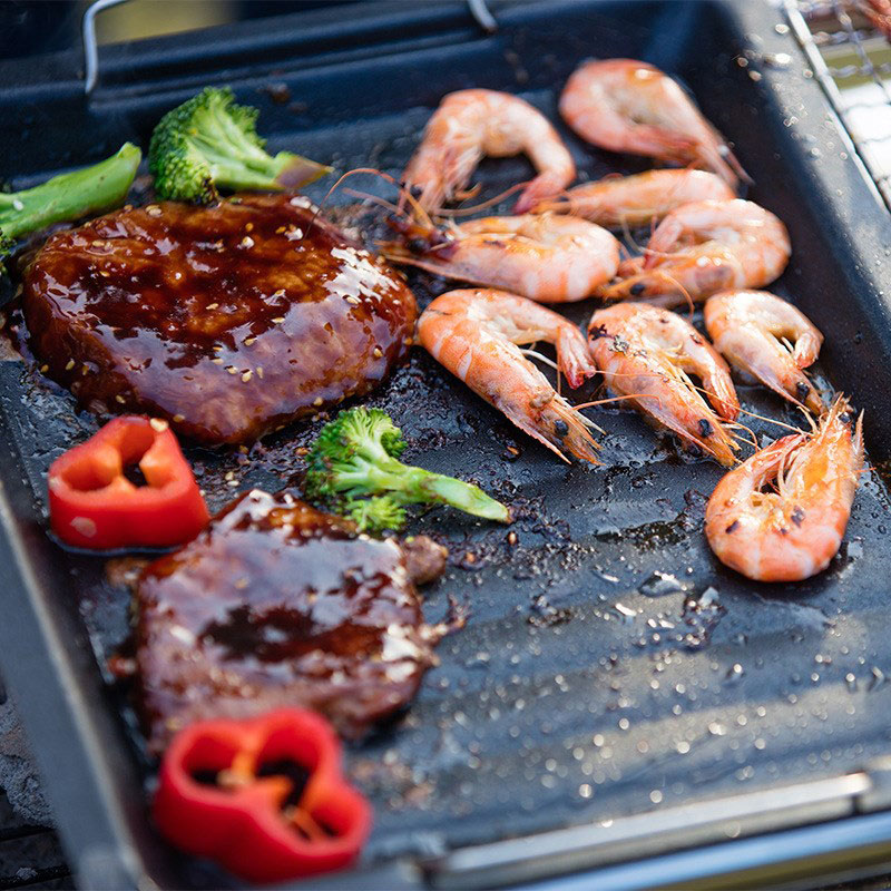กระทะย่างทรงสี่เหลี่ยมหนาสำหรั - Camp Cooking Set บทวิจารณ์และราคา