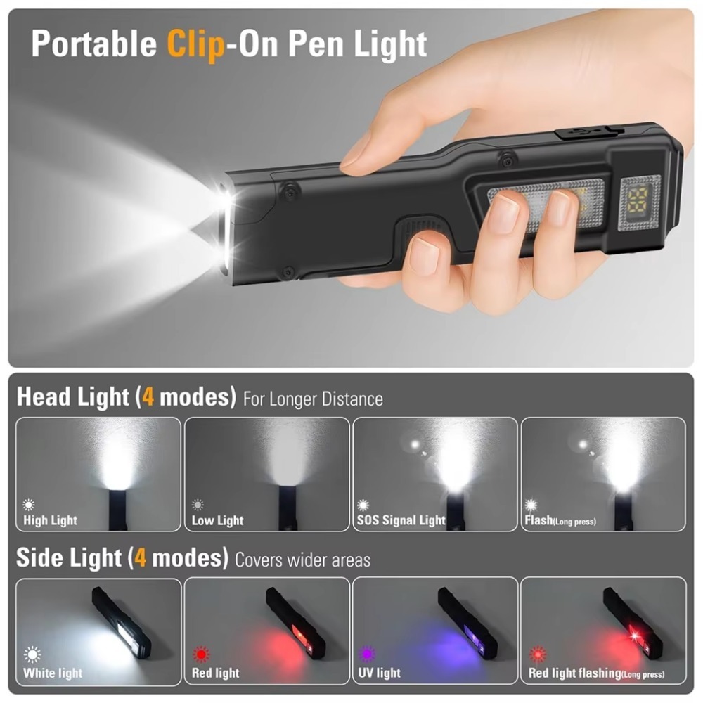 ไฟฉาย LED แบบชาร์จไฟได้ EDC บา - Outdoor Camping Glamping บทวิจารณ์และราคา