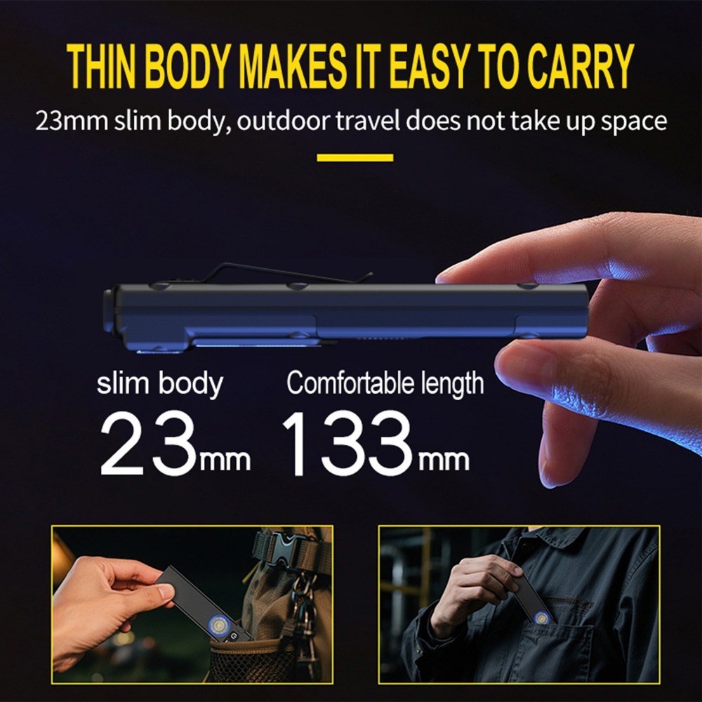 ไฟฉาย LED แบบชาร์จไฟได้ EDC บา - Outdoor Camping Glamping บทวิจารณ์และราคา
