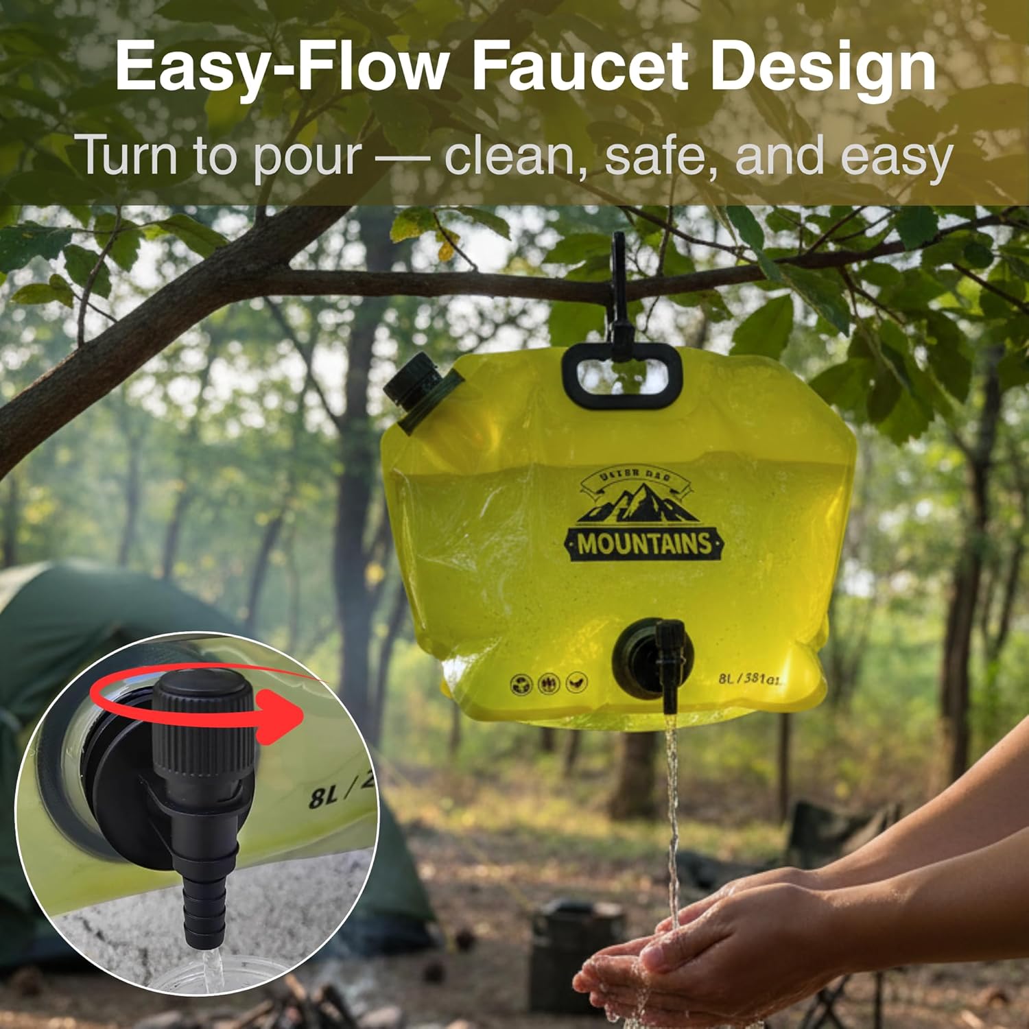 ภาชนะบรรจุน้ำสำหรับตั้งแคมป์ โ - Outdoor Camping Water Jug บทวิจารณ์และราคา