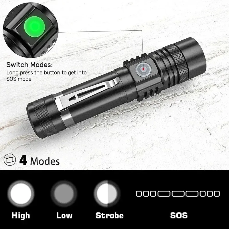ไฟฉาย LED T6 แบบชาร์จไฟได้, ไฟ - Outdoor Camping Glamping บทวิจารณ์และราคา