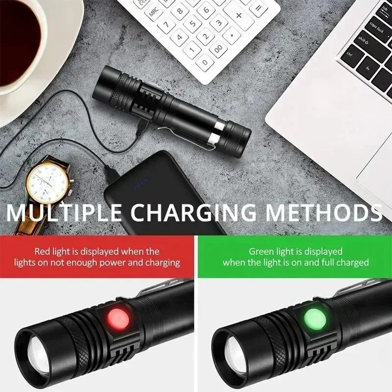 ไฟฉาย LED T6 แบบชาร์จไฟได้, ไฟ - Outdoor Camping Glamping บทวิจารณ์และราคา